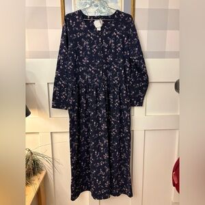 Vintage Northern Reflections Navy Floral Dress Size Medium